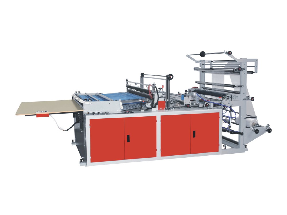 Fully automatic heat sealed and hot cut vest bag making machine